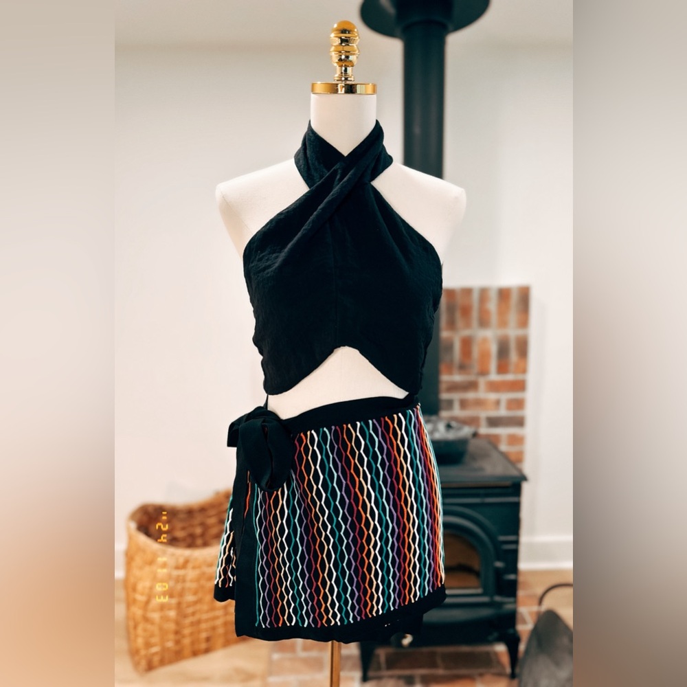 Y2k 90s mini wrap skirt vintage womens small medium large xl